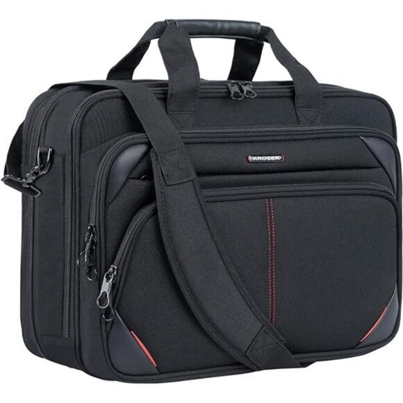 Laptop Bag 17.3 Inch Premium Laptop Briefcase, Expandable Water Repellant Bag - Picture 7 of 7